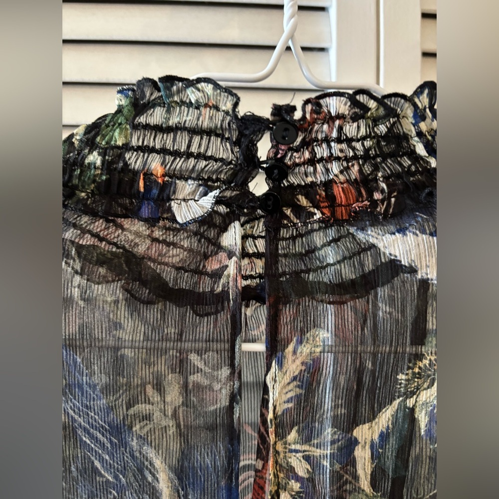 ZARA Basic sz XS sheer lined floral dress - Picture 8 of 11